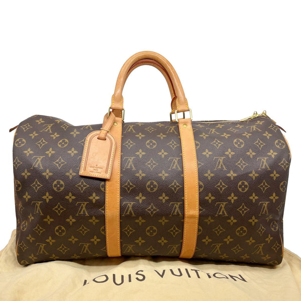 LOUIS VUITTON Keepall 50 Monogram Canvas Travel Bag Brown