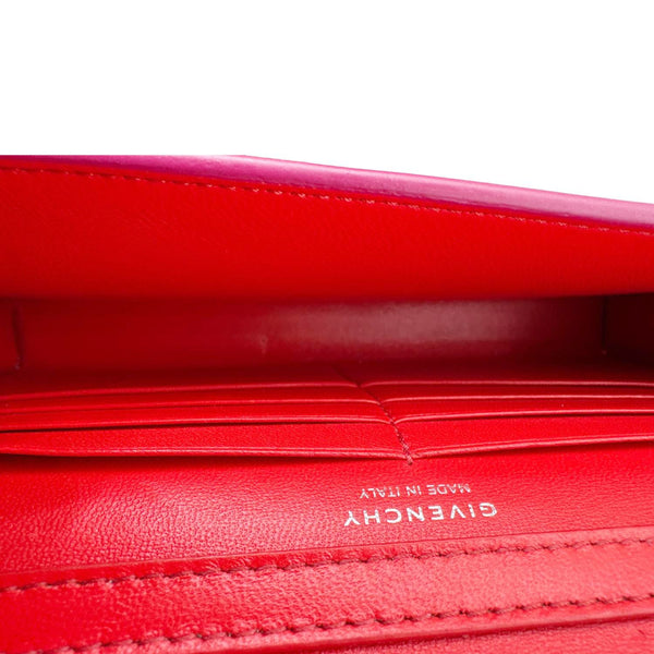 GIVENCHY 4G Logo Calfskin Leather Wallet On Chain Pink