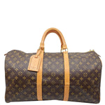 LOUIS VUITTON Keepall 50 Monogram Canvas Travel Bag Brown