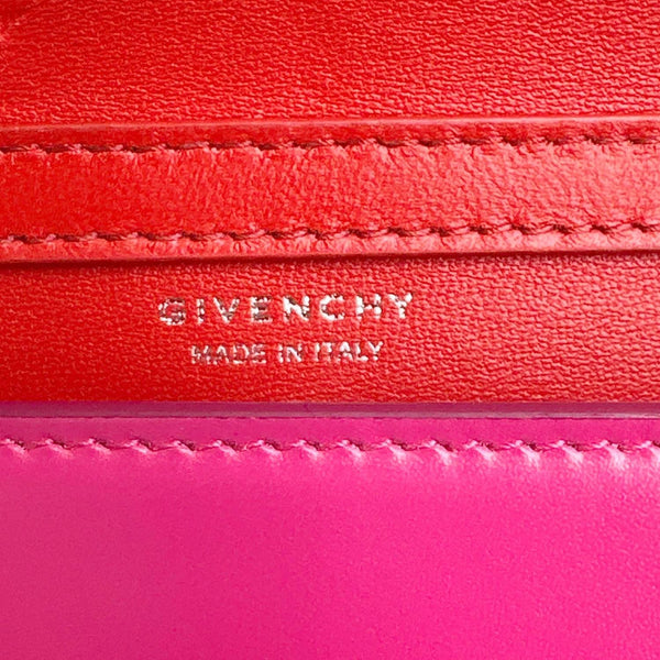 GIVENCHY 4G Logo Calfskin Leather Wallet On Chain Pink