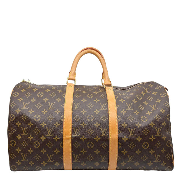 LOUIS VUITTON Keepall 50 Monogram Canvas Travel Bag Brown
