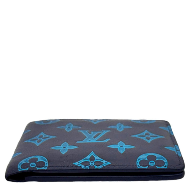 LOUIS VUITTON Multiple Bi-fold Monogram Shadow Wallet Blue