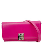 GIVENCHY 4G Logo Calfskin Leather Wallet On Chain Pink