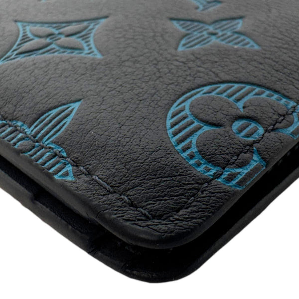 LOUIS VUITTON Multiple Bi-fold Monogram Shadow Wallet Blue