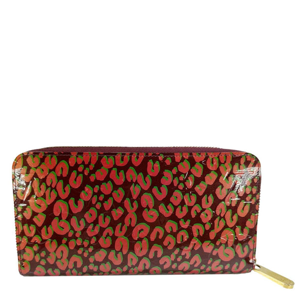 LOUIS VUITTON Stephan Sprouse Leopard Print Vernis Wallet Maroon