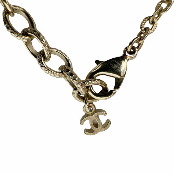 CHANEL Crystal Pearl Heart CC Charm Bracelet Off White