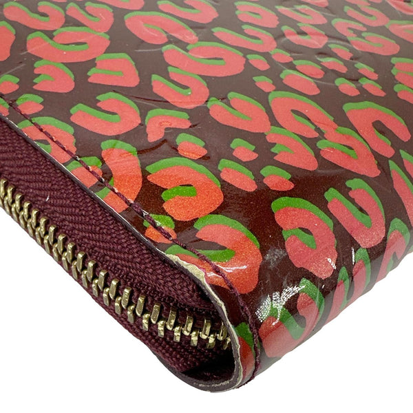 LOUIS VUITTON Stephan Sprouse Leopard Print Vernis Wallet Maroon