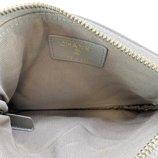 CHANEL Mademoiselle Small Vintage Leather Cosmetic Case Grey