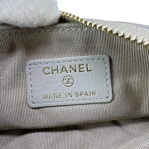 CHANEL Mademoiselle Small Vintage Leather Cosmetic Case Grey