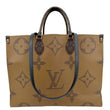 LOUIS VUITTON Onthego GM Giant Monogram Reverse Canvas Tote Bag Brown