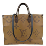 LOUIS VUITTON Onthego GM Giant Monogram Reverse Canvas Tote Bag Brown