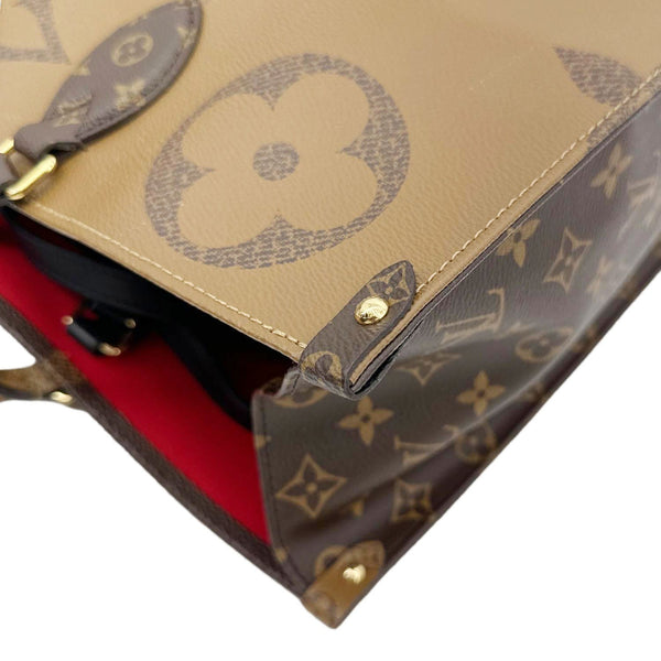 LOUIS VUITTON Onthego GM Giant Monogram Reverse Canvas Tote Bag Brown