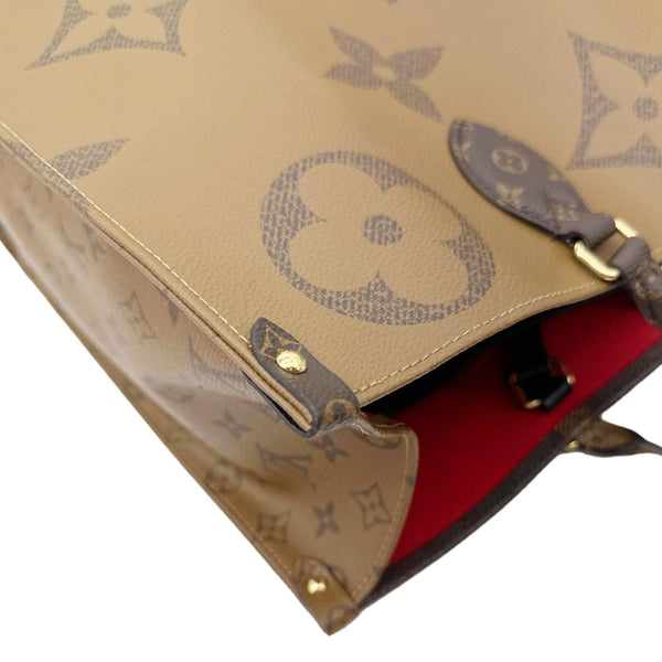 LOUIS VUITTON Onthego GM Giant Monogram Reverse Canvas Tote Bag Brown