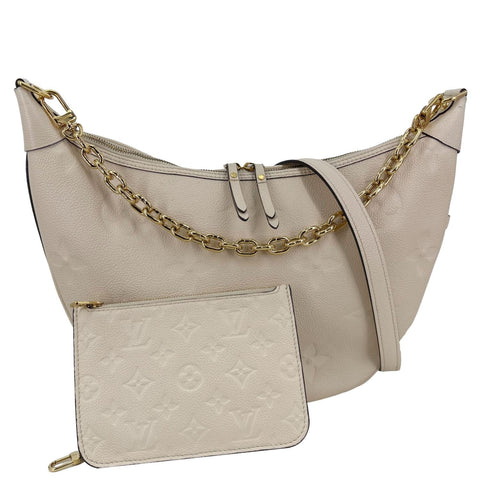 LOUIS VUITTON Loop Giant Monogram Empreinte Hobo Shoulder Bag Cream