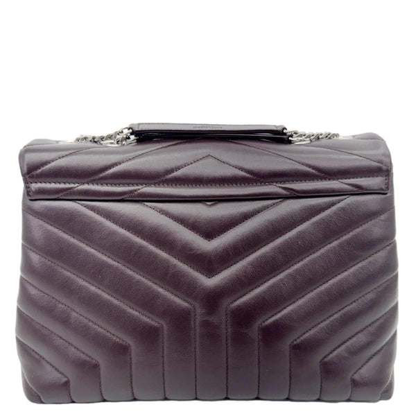 YVES SAINT LAURENT Loulou Medium Quilted Leather Crossbody Bag Burgundy