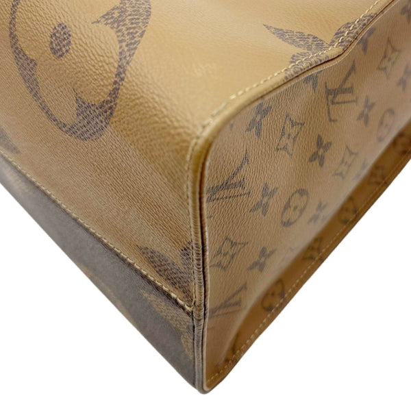 LOUIS VUITTON Onthego GM Giant Monogram Reverse Canvas Tote Bag Brown
