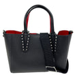 CHRISTIAN LOUBOUTIN Cabata Spikes Mini Grained Calf Leather Tote Bag Black