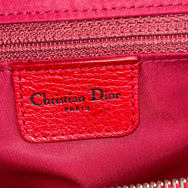 CHRISTIAN DIOR Rasta Monogram Canvas Boston Bag Red
