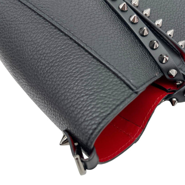 CHRISTIAN LOUBOUTIN Cabata Spikes Mini Grained Calf Leather Tote Bag Black