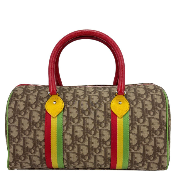 CHRISTIAN DIOR Rasta Monogram Canvas Boston Bag Red