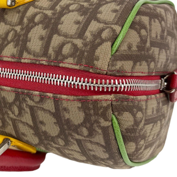CHRISTIAN DIOR Rasta Monogram Canvas Boston Bag Red