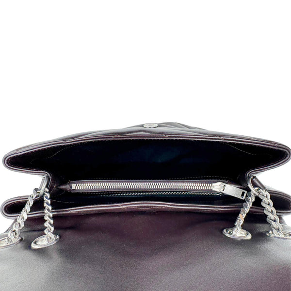 YVES SAINT LAURENT Loulou Medium Quilted Leather Crossbody Bag Burgundy