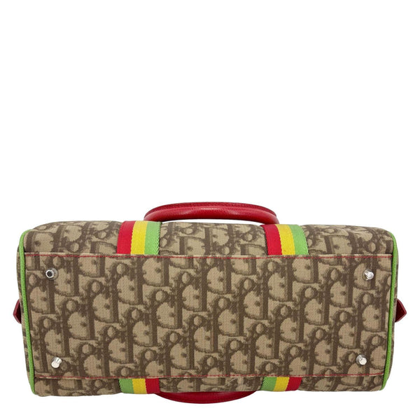 CHRISTIAN DIOR Rasta Monogram Canvas Boston Bag Red