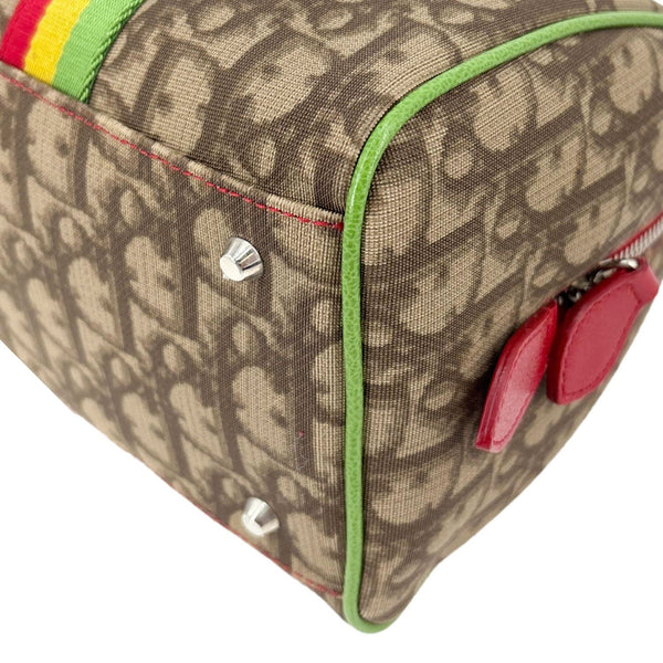 CHRISTIAN DIOR Rasta Monogram Canvas Boston Bag Red