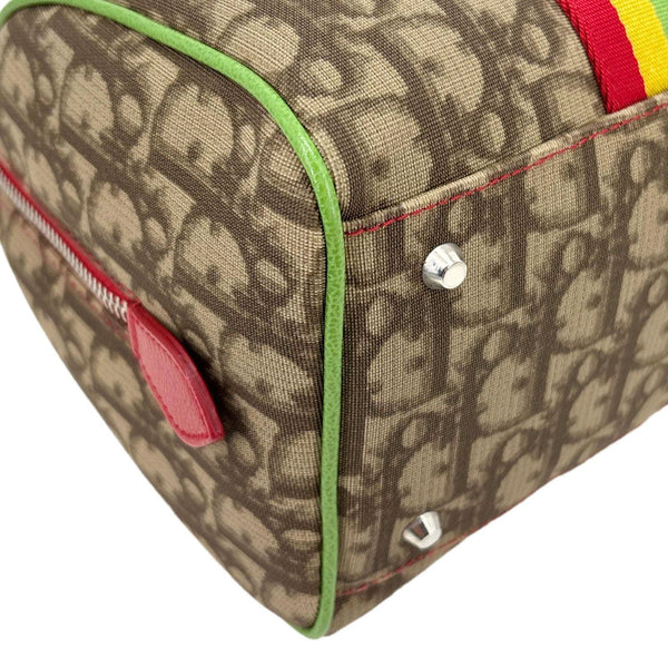 CHRISTIAN DIOR Rasta Monogram Canvas Boston Bag Red