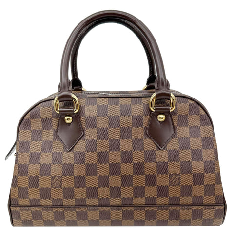 LOUIS VUITTON Duomo Damier Ebene Satchel Bag Brown