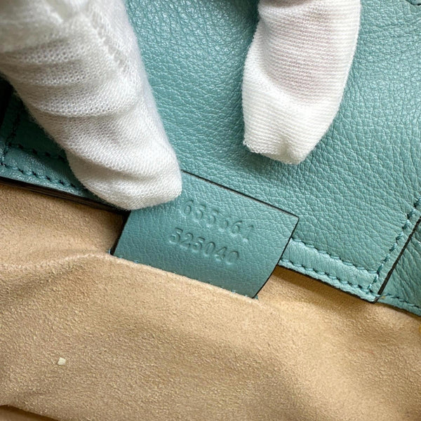 GUCCI Diana Bamboo Mini Leather Tote Bag Green 655661