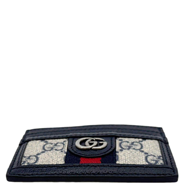 GUCCI Ophidia GG Canvas Card Case Navy Blue 523159