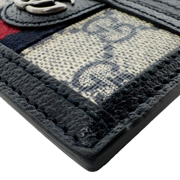 GUCCI Ophidia GG Canvas Card Case Navy Blue 523159