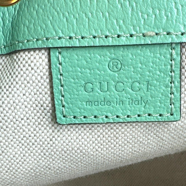 GUCCI Ophidia Mini Leather Bucket Bag Green 550620