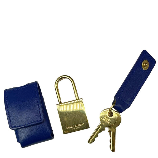 YVES SAINT LAURENT Sac de Jour Nano Leather Satchel Bag Blue