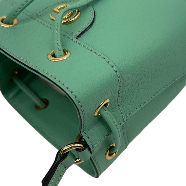 GUCCI Ophidia Mini Leather Bucket Bag Green 550620