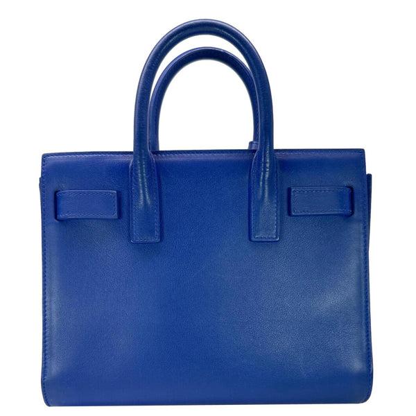 YVES SAINT LAURENT Sac de Jour Nano Leather Satchel Bag Blue