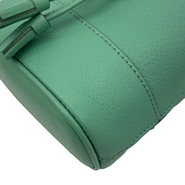 GUCCI Ophidia Mini Leather Bucket Bag Green 550620