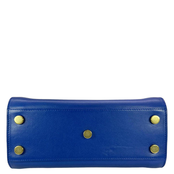 YVES SAINT LAURENT Sac de Jour Nano Leather Satchel Bag Blue