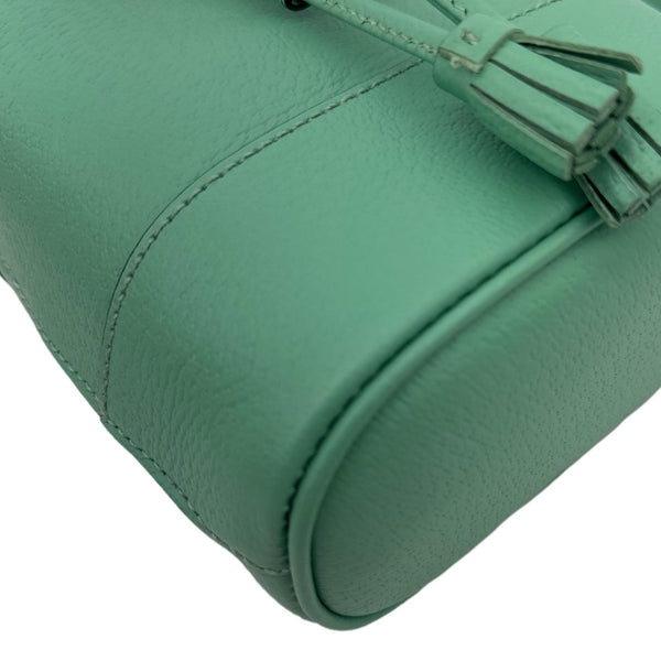 GUCCI Ophidia Mini Leather Bucket Bag Green 550620