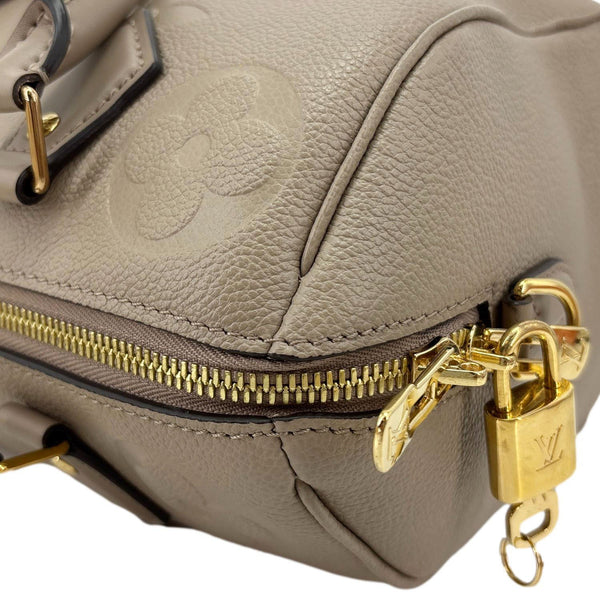 LOUIS VUITTON Speedy 25 Bandouliere Monogram Empreinte Shoulder Bag Beige