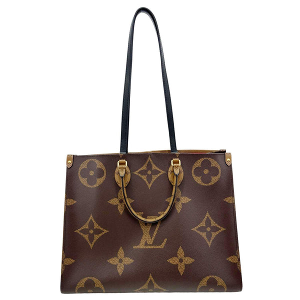 LOUIS VUITTON Onthego GM Giant Monogram Reverse Canvas Tote Bag Brown