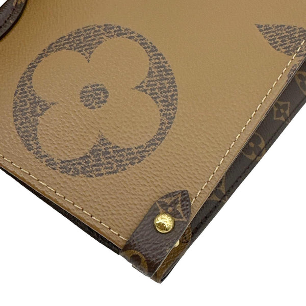 LOUIS VUITTON Onthego GM Giant Monogram Reverse Canvas Tote Bag Brown