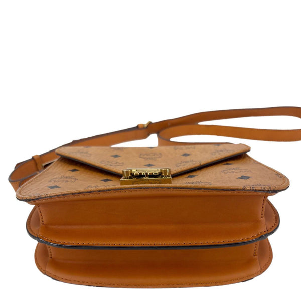 MCM Patricia Visetos Monogram Crossbody Bag Cognac