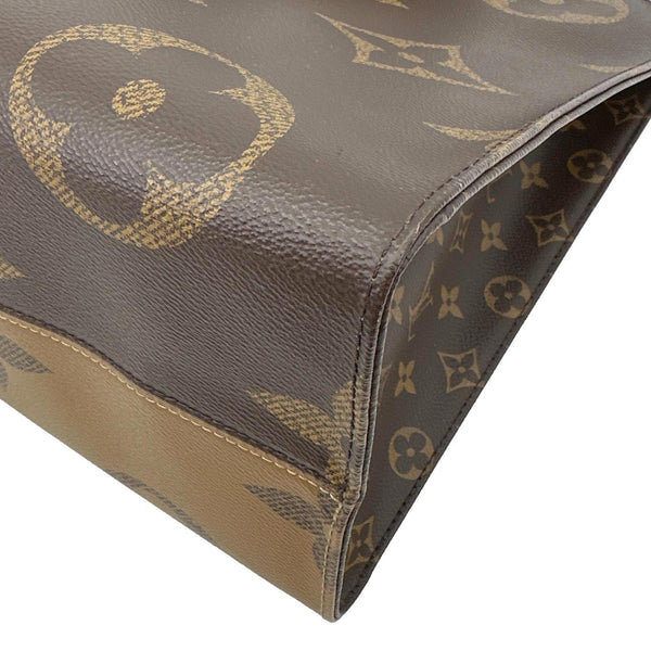 LOUIS VUITTON Onthego GM Giant Monogram Reverse Canvas Tote Bag Brown