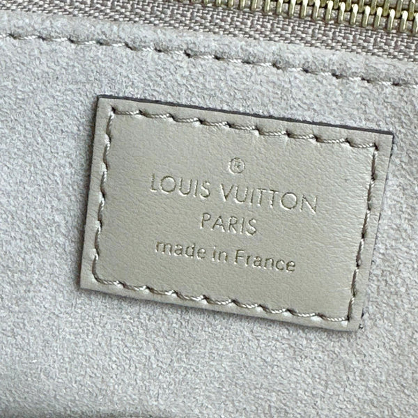 LOUIS VUITTON Onthego MM Giant Monogram Empreinte Leather Tote Bag Beige