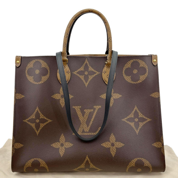 LOUIS VUITTON Onthego GM Giant Monogram Reverse Canvas Tote Bag Brown