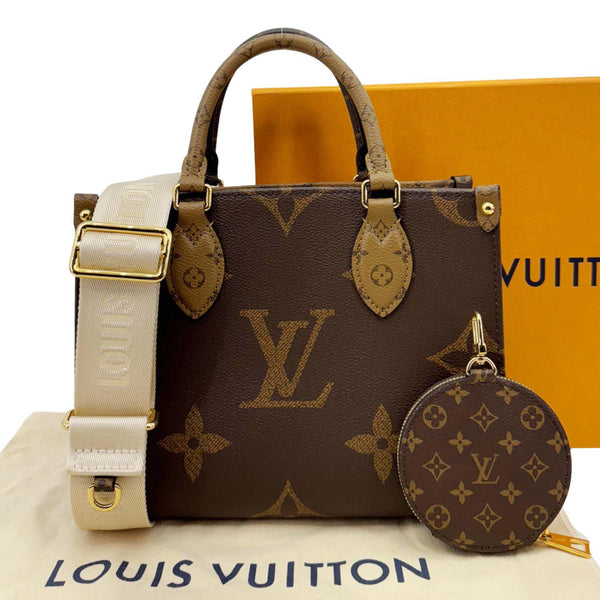 LOUIS VUITTON Onthego PM Giant Monogram Reverse Canvas Shoulder Bag Brown