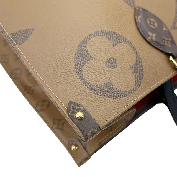 LOUIS VUITTON Onthego GM Giant Monogram Reverse Canvas Tote Bag Brown