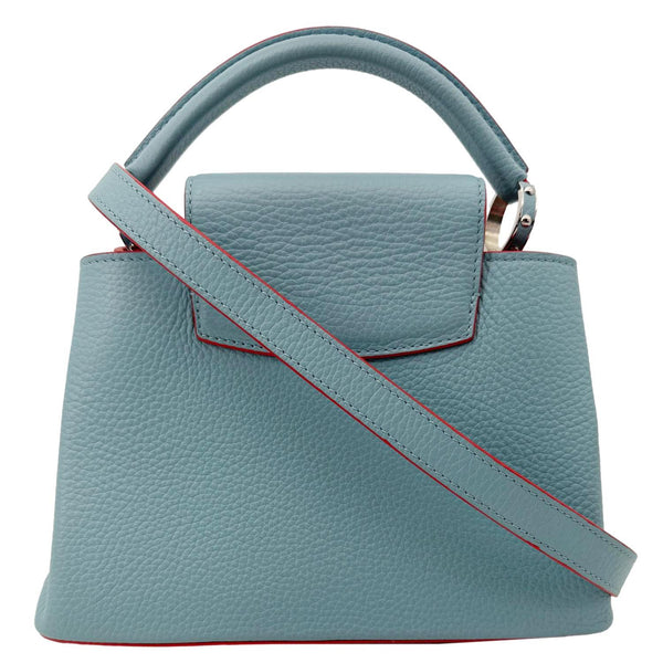 LOUIS VUITTON Capucines BB Taurillon Leather Crossbody Bag Blue